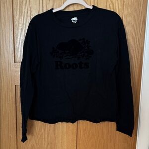 Roots Black Graphic Long Sleeve Tee